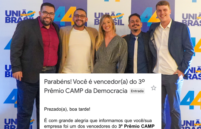 Tácido Rodrigues (esq.), Júlio Pontes, Bia Vekic, Guilherme Carvalho e Vinicius Heck
