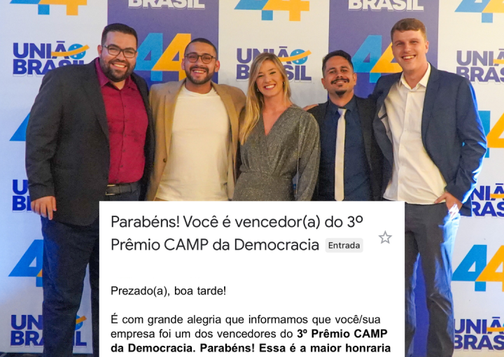 Tácido Rodrigues (esq.), Júlio Pontes, Bia Vekic, Guilherme Carvalho e Vinicius Heck